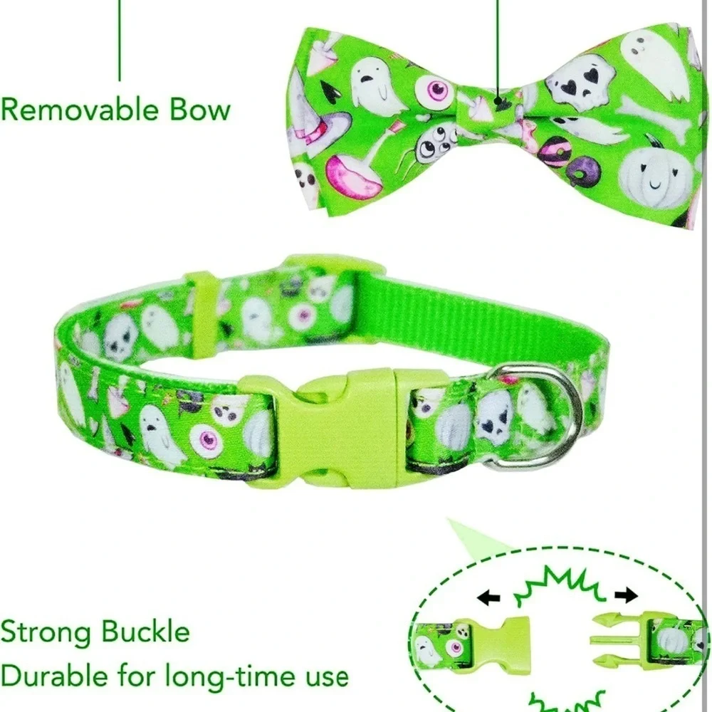 Dog Halloween Dog Collar with Bow Tie Medium-(12.5-20